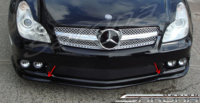 Custom Mercedes CLS Front Bumper Add-on  Sedan Front Lip/Splitter (2005 - 2011) - $299.00 (Manufacturer Sarona, Part #MB-003-FA)